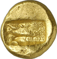 Nr. 916. Greeks. Darius I, 522-486. Daric, c. 500-485. Broad planchet. Extremely fine. Estimate: 12,000 euros. End result: 32,200 euros.