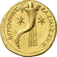 Nr. 937. Greeks. Ptolemy III, 246-221 for Berenice II. Octodrachm. Extremely fine. Estimate: 25,000 euros. End result: 52,900 euros.