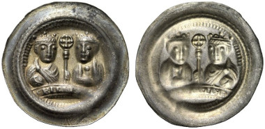 912: Gelnhausen (Germany). Frederick I, 1155-1190. Bracteate. Hävernick 49. Extremely fine. Starting price: 3,000 euros. Hammer price: 5,500 euros.