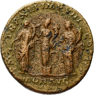 Lot 18. Bi-metallic medallion. Commodus (177-192 AD). Rome. 187-188 AD. 53.60 g. Vermeule -; Toynbee-; Cf. Gnecchi II, 52 and 53. Good F. Of the highest rarity. 4,975 euros.