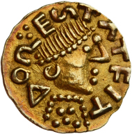 Lot 42: Utrecht, Duurstede. Frisian imitation. Tremissis. 7th century. Delm. 17. 1.25 g. Good EF. Rare. 3,500 euros.