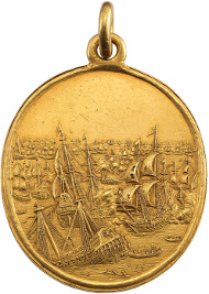 Lot 366 - The Naval Reward for Captains, a gold medal, 1653. Sold for £44,000.