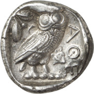 Lot 120: ATHENS (Attica). Tetradrachm, c. 400-380. Extremely rare. Extremely fine. Estimate: 2,500,- euros. Hammer price: 6,500,- euros.