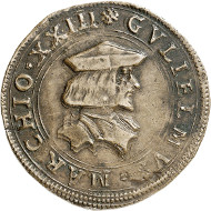Lot 3655: ITALY / CASALE / MONTFERRAT. William II, 1494-1518. Bronze medal n. y. Rare. Very fine to extremely fine. Estimate: 100,- euros. Hammer price: 2,400,- euros.