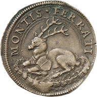 Lot 3655: ITALY / CASALE / MONTFERRAT. William II, 1494-1518. Bronze medal n. y. Rare. Very fine to extremely fine. Estimate: 100,- euros. Hammer price: 2,400,- euros.
