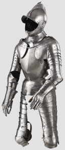 A German light cavalry armour, 1550/1570 with heavy combat burgonet. Hammer Price: 24,000 Euros.
