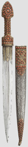 Magnificent Georgian qama, silver-mounted and set with corals, 1812. Hammer Price: 11,500 Euros.