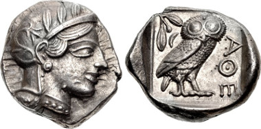 417581: ATTICA, Athens. Circa 454-404 BC. Tetradrachm. Kroll 8; SNG Copenhagen 31; SNG München 49; Dewing 1591-8; HGC 4, 1597. EF. Struck on a broad flan.