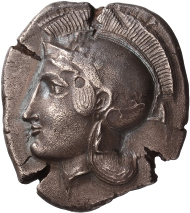 Lot 6: Stater, Lycia. Kherei, dynast. Ca. 440-400 BC. Mørkholm & Zahle II 55 (same die); SNG Cop. Suppl. 452. S. EF. Cabinet piece and beautiful patina. Very rare. 7850,- euros.