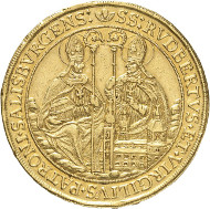Lot 5639: SALZBURG. Max Gandolph of Küenburg, 1668-1687. 10 ducats 1686, on the ordination to cardinalhood. Unique. Extremely fine. Estimate: 75,000,- euros. Hammer price: 80,000,- euros.