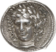 Lot 8117: GREEKS. Sicily. Catane. Tetradrachm, c. 405/402, signed by Herakleidas. Ex Jameson Coll. 547. Very rare. Extremely fine. Estimate: 100,000,- euros. Hammer price: 200,000,- euros.