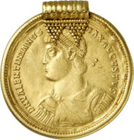 Lot 524: ROMAN EMPIRE. Valentinian, 364-375. Multiple of 9 solidi, Rome. Unique. Unpublished. Very fine. Estimate: 75,000,- euros. Hammer price: 80,000,- euros.