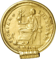 Lot 524: ROMAN EMPIRE. Valentinian, 364-375. Multiple of 9 solidi, Rome. Unique. Unpublished. Very fine. Estimate: 75,000,- euros. Hammer price: 80,000,- euros.