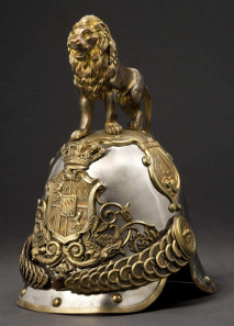 A helmet M1852 for enlisted men of the Royal Bavarian Hartschiere Life Guards. HP: 9,000 Euros. Copyright Hermann Historica oHG 2015.