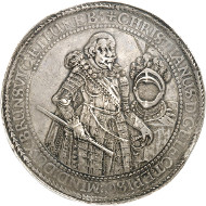 Lot 115: BRUNSWICK-LÜNEBURG-CELLE. Christian, Bishop of Minden, 1611-1633. Löser of 10 reichsthaler 1625, Clausthal(?). Extremely rare. Extremely fine. Estimate: 50,000,- GBP. Hammer price: 160,000,- GBP.