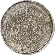 Lot 115: BRUNSWICK-LÜNEBURG-CELLE. Christian, Bishop of Minden, 1611-1633. Löser of 10 reichsthaler 1625, Clausthal(?). Extremely rare. Extremely fine. Estimate: 50,000,- GBP. Hammer price: 160,000,- GBP.