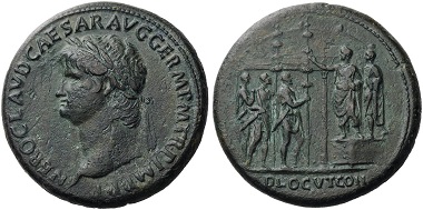 Lot 558: Nero, 54-68. Sestertius (Orichalcum), Rome, c. 62-68. RIC 133 var. Very rare variety. Good very fine. From the GH Collection and that of Prince Waldeck, Münzhandlung Basel 1, 1934, 183. Starting Price: 1,500 CHF; Hammer Price: 8,000 CHF.
