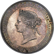 Lot 29412: British Colony, Hong Kong, Victoria Proof Dollar, 1866, Hong Kong mint, Plain edge, PR62 PCGS, KM 10, Pr-1A. Realized $43,020.