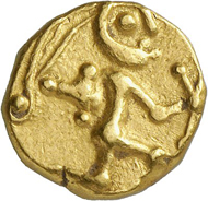 Lot 14: BOII (Celts). Gold stater, 2nd/1st cent. BC. Very rare. Very fine. Estimate: 1,250,- euros. Hammer price: 8,500,- euros.