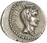 Lot 422: ROMAN REPUBLIC. M. Junius Brutus. Denarius, 42 mint in Asia Minor or Northern Greece, moneyer L. Plaetorius Cestianus. Very rare. Extremely fine. Estimate: 1,500,- euros. Hammer price: 17,000,- euros.