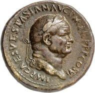 Lot 545: VESPASIAN, 69-79. Sestertius 75, Rome. Rv. Temple of Jupiter Capitolinus. Extremely rare. Good very fine. Estimate: 2,500,- euros. Hammer price: 14,000,- euros.