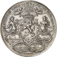 Lot 4046: S'HERTOGENBOSCH (Netherlands). Silver medal 1630 by A. van der Wilge. Very rare. Extremely fine. Estimate: 6,000,- euros. Hammer price: 17,000,- euros.