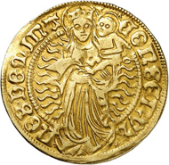 Lot 5002: POMERANIA. Duke Bogislaw X, 1474-1523. Gold gulden no date (1498/9), Stettin. The first gold coin of Pomerania. Extremely rare. Very fine. Estimate: 10,000,- euros. Hammer price: 19,000,- euros.