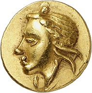Lot 59: Olbia (Sarmatia). Quarter stater, ca. 360-320. Extremely fine. Estimate: 6,000 euros. Hammer price: 11,000 euros.