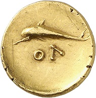 Lot 59: Olbia (Sarmatia). Quarter stater, ca. 360-320. Extremely fine. Estimate: 6,000 euros. Hammer price: 11,000 euros.