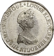 Lot 4566: Saxe-Meiningen. Louise Eleonore as tutor. 20 kreuzers 1812, Saalfeld. Only 4 specimens known. FDC. Estimate: 12,000 euros. Estimate: 22,000 euros.
