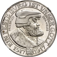 Lot 4769: German Empire. Frederick August III, 1904-1918. 3 marks 1917 E.