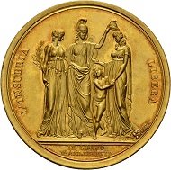 Lot 2590: France. Directoire, 1795-1799. Gold medal 1797. Extremely fine to Uncirculated. Estimate: CHF 3,500. Hammer Price: CHF 58,000.