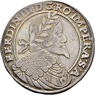 Lot 4213: RDR. Ferdinand III., 1637-1657. Half thaler 1656. Prague. Very fine. Estimate: CHF 400. Hammer Price: CHF 22,000.