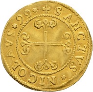 Lot 5145: Switzerland. Gold gulden 1599 Fribourg. Nearly extremely fine. Estimate: CHF 25,000. Hammer Price: CHF 34,000.