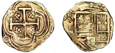 Lot #389: Colombia. 2 Escudos, circa 1635. VF.