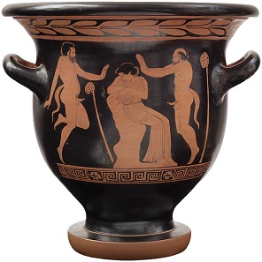 Lot #467: Magna Graecia: Lucanian Red Figure Bell Krater by the Cyclops Painter.
