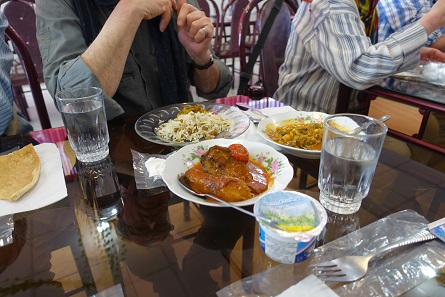 Two things you cannot avoid when dining in Iran: yoghurt and water served with your food. Photo: KW.