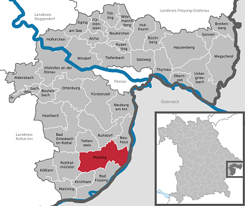 The trove was found in Pocking, south of Passau. Source: Hagar66 / Wikipedia.