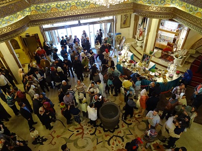 In the lobby, hotel guests waiting for Newroz to begin. Photo: KW.