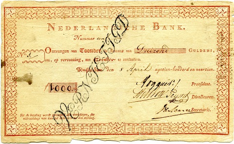 A 'roodborstje' (a robin), nickname for the first banknote in the Netherlands. Photo: İNNC.