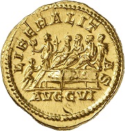Lot 541: Septimius Severus, 193-211. Aureus, 209, Rome. From the collection of a Munich-based doctor. Extremely fine to FDC. Estimate: 20,000,- euros. Hammer price: 25,000,- euros.