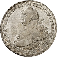 Lot 3051: Bavaria. Karl Theodor, 1777-1799. Vikariatstaler, 1790, Munich. On the vicariate. 2nd known specimen. Extremely fine to FDC. Estimate: 15,000,- euros. Hammer price: 34,000 euros.
