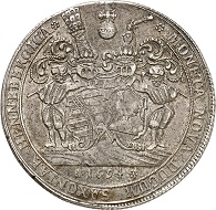 Lot 3136: Henneberg. Joint coinage with Saxony, 1692-1702. Taler 1694. Yield of the Ilmenau Mines. Tiny solder mark. Very fine. Estimate: 400,- euros. Hammer price: 1,200,- euros.