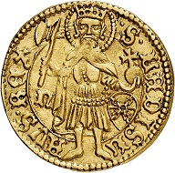Lot 3821: Hungary. John Hunyadi, 1446-1462. Gold gulden no date. Extremely rare. Extremely fine to mint state. Estimate: 6,500,- euros. Hammer price: 20,000,- euros.