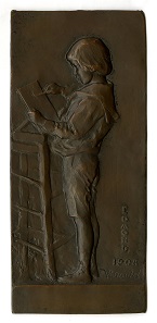 Pierre Dautel, 1908 Edmond X. cast bronze, 161 x 71mm.