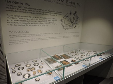 Wax models for medals and plaques by famous Benedetto Pistrucci are assembled in this showcase. Photo: Roberto Ganganelli.