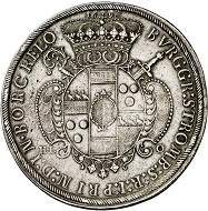 Lot 29: Münster. Friedrich Christian von Plettenberg, 1688-1706. Reichstaler 1698, Münster. Very rare. Very fine. Estimate: 6,000 euros.