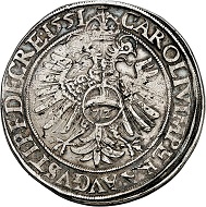 Lot 307: Brandenburg-Prussia. Joachim II, 1535-1571. Reichsguldiner 1551, Berlin. From the Henckel Collection, A. Weyl sale, Berlin 1876, No. 367. Extremely rare. Very fine. Estimate: 25,000 euros.