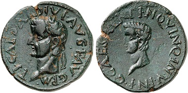 Cartagena. Tiberius, 14-37. With Caligula. AE. From Gorny & Mosch auction sale 245 (2017), No. 1405.
