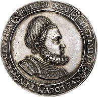 293 / Lot 1161: Saxony. Friedrich III ‘the Wise’, 1486-1525. Broad guldengroschen no date (after 1507) on the position of Governor General. Very rare. Extremely fine. Estimate: 20,000,- euros. Hammer price: 32,000,- euros.